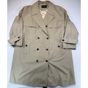 J.Crew Womens Trench Coat Khaki Double Breasted Classic Mid Length Jacket